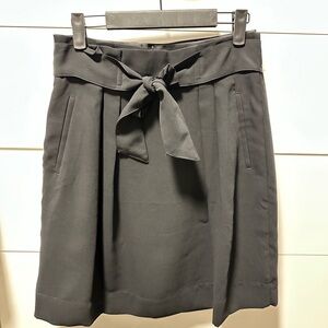 H&M Black Tie-Waist A-Line Skirt